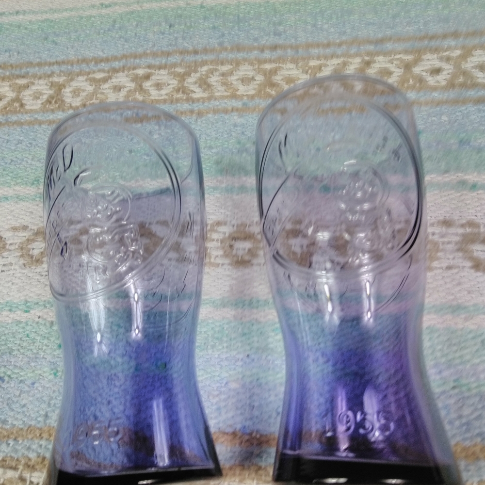 PURPLE MC DONALDS COCA COLA GLASSES BLUE - Picture 2 of 6